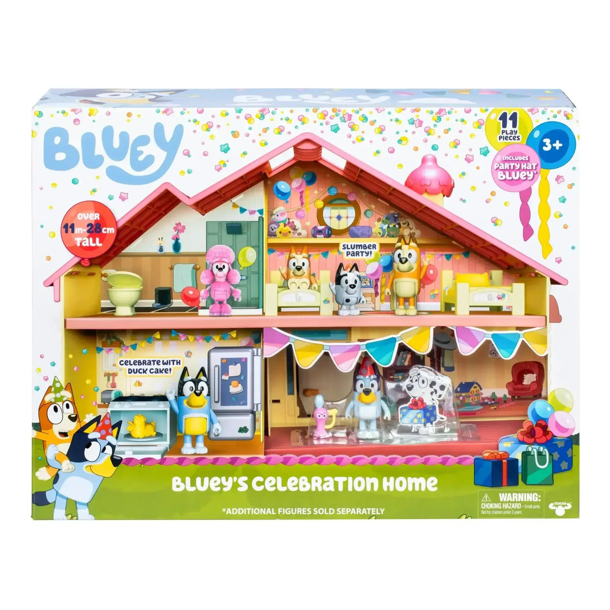 Bluey's Celebration Home, Celebrate Bluey's Birthday with 11 Play Pieces, Toys for Kids 3-6 Years