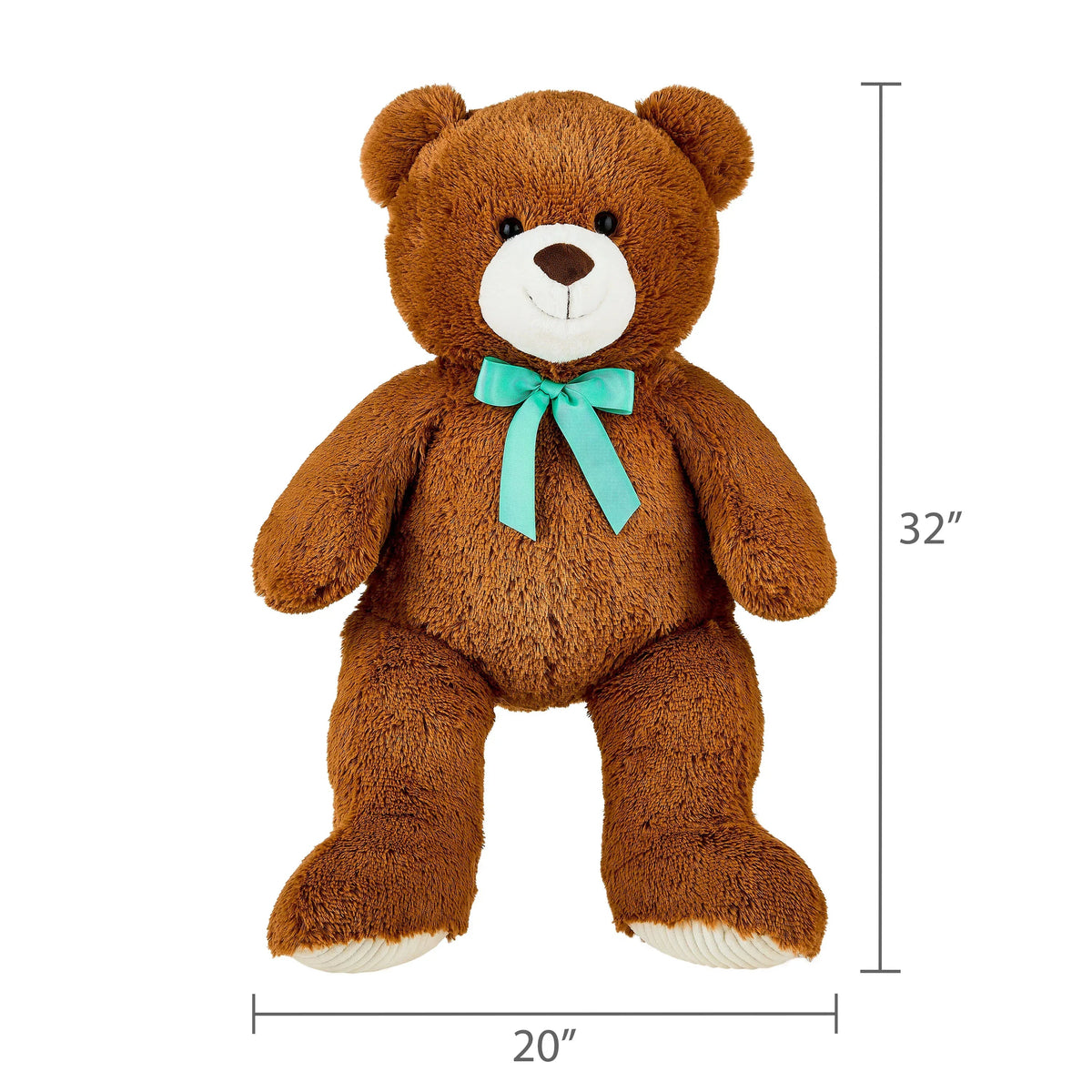 Bear Plush Toy with Ribbon, Brown, 36", by Way To Celebrate