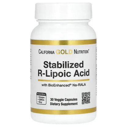 California Gold Nutrition, Stabilized R-Lipoic Acid with Biotin