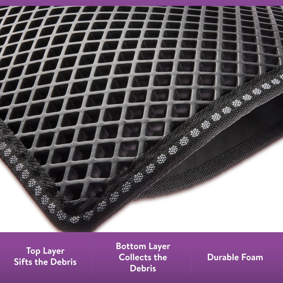 Vibrant Life 2-Layer Sifting Cat Litter Mat, Black, 21.3" x 14"