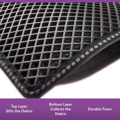 Vibrant Life 2-Layer Sifting Cat Litter Mat, Black, 21.3" x 14"