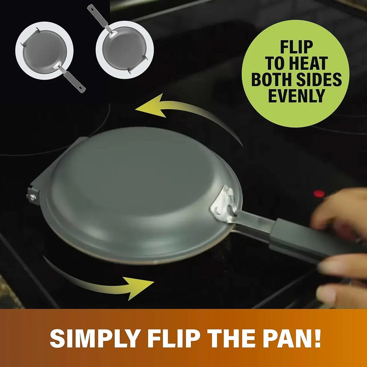 Gotham Steel Mini Pancake Maker Double Sided Pan, Ceramic Double Sided Pan Nonstick, Easy to Flip Pancake Pan, Griddle Pan for Perfect Fluffy Pancakes, Omelette Maker, Pancake Bonanza As Seen on TV