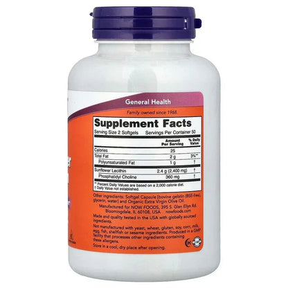 NOW Foods, Sunflower Lecithin, 1,200 mg