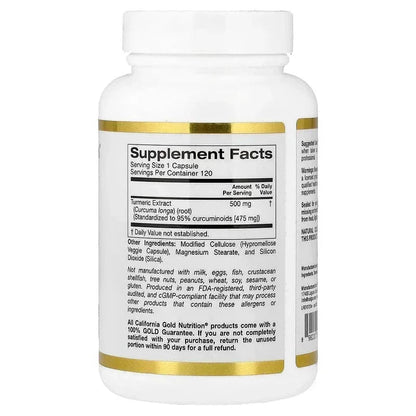 California Gold Nutrition, Turmeric Curcumin, 500 mg, 120 Veggie Capsules