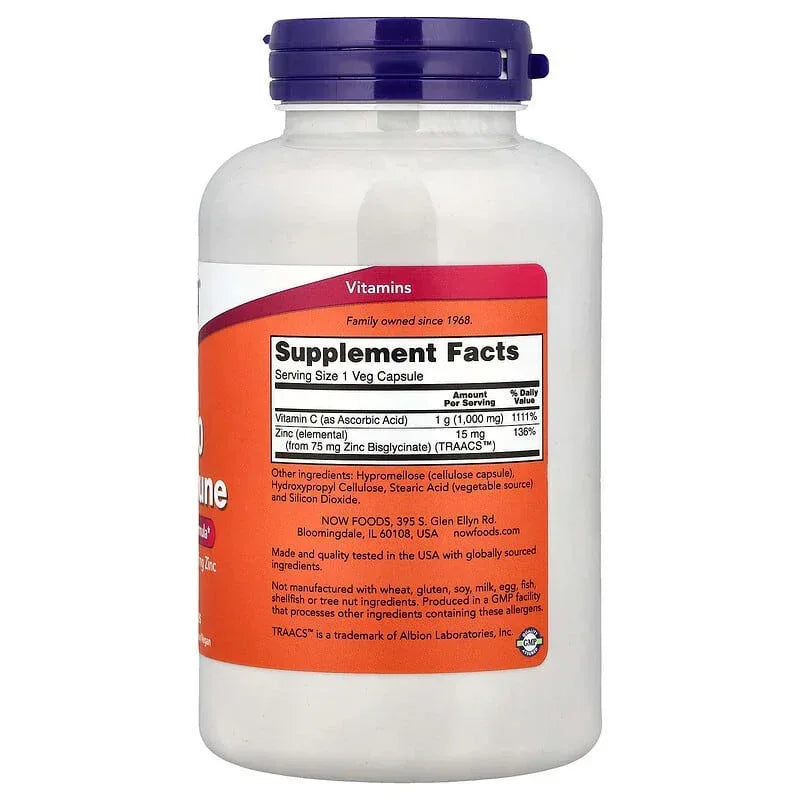 NOW Foods, C-1000, Zinc Immune