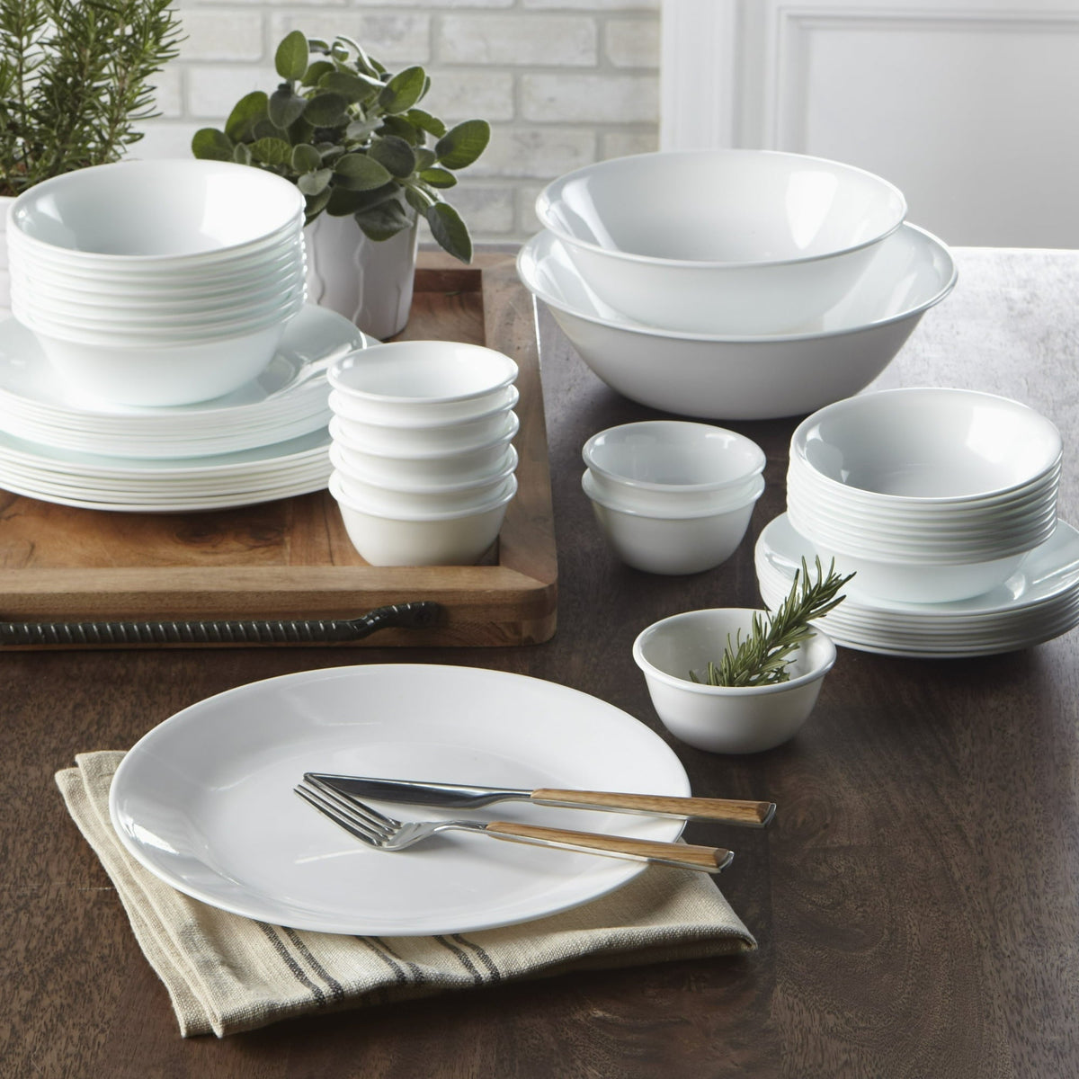 Corelle Winter Frost White 8.5" Glass Salad Plate (Set of 6)