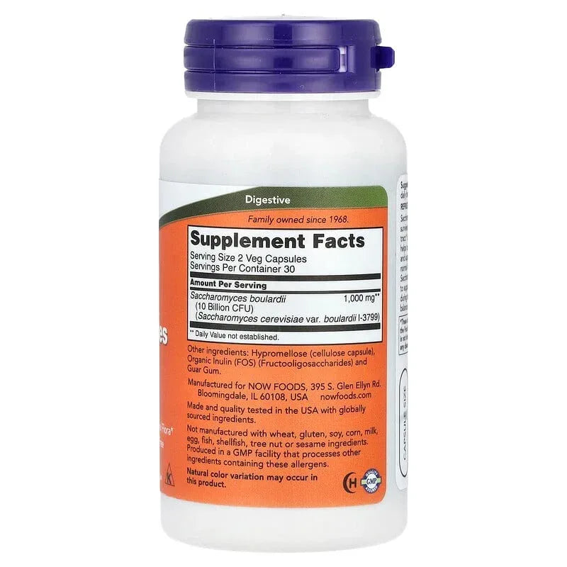 NOW Foods, Saccharomyces Boulardii, Probiotic , 5 Billion CFU