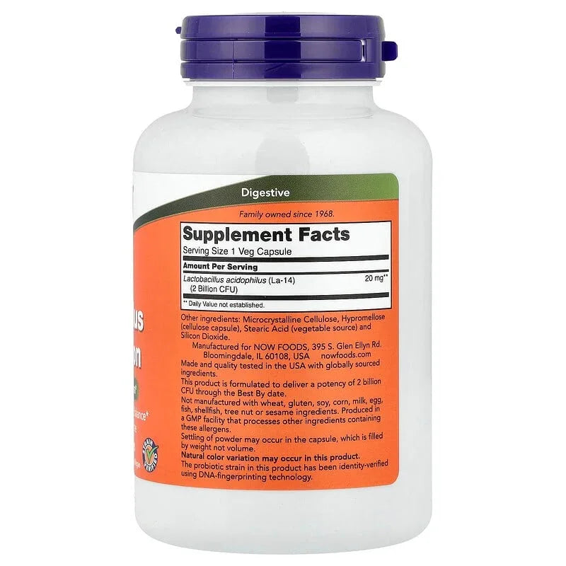 NOW Foods, Acidophilus, 2 Billion CFU, Veg Capsules