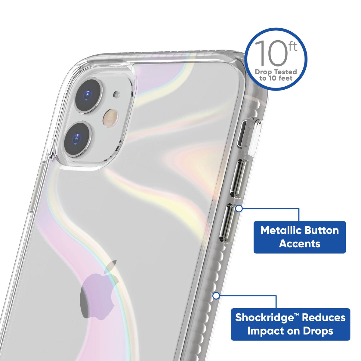 onn. Phone Case for iPhone 11 / iPhone XR - Iridescent Illusion