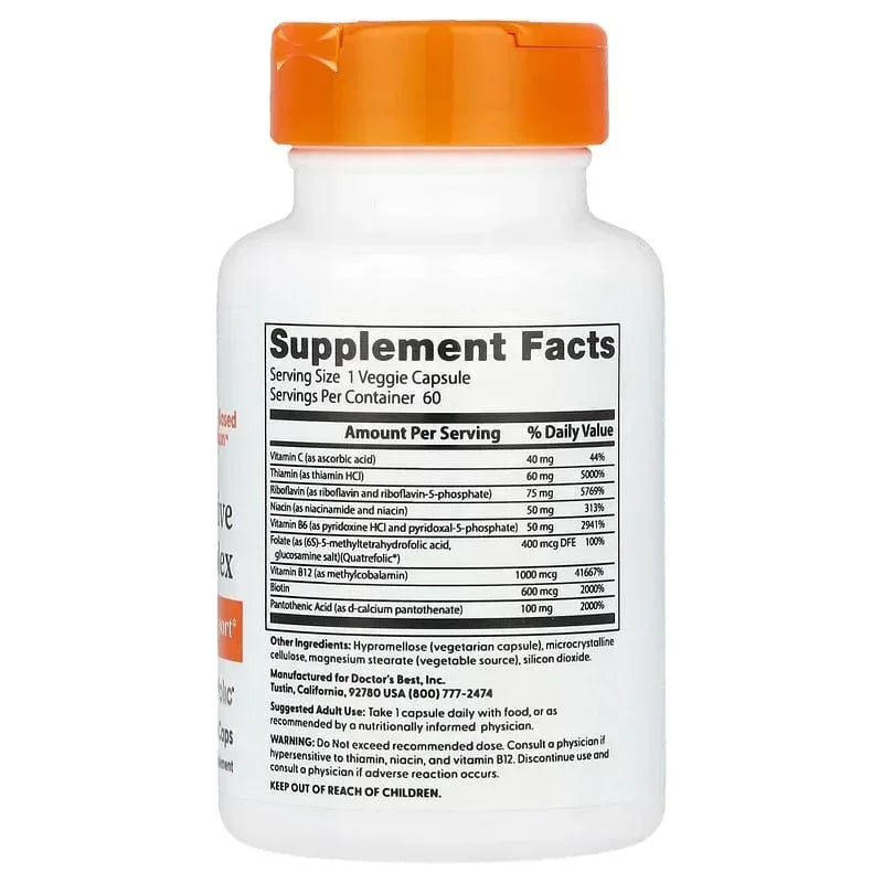 Doctor's Best, Fully Active B Complex with Quatrefolic®, 30 Veggie Caps