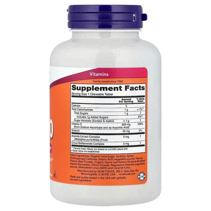 NOW Foods, Chewable C-500, 100 Tablets