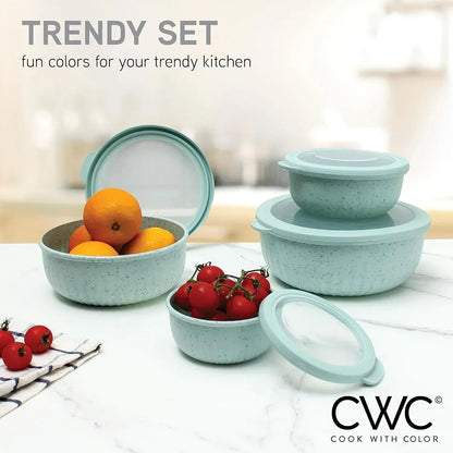 COOK WITH COLOR Meal Prep Containers Wide Mixing Bowls Food Storage Containers with Lid