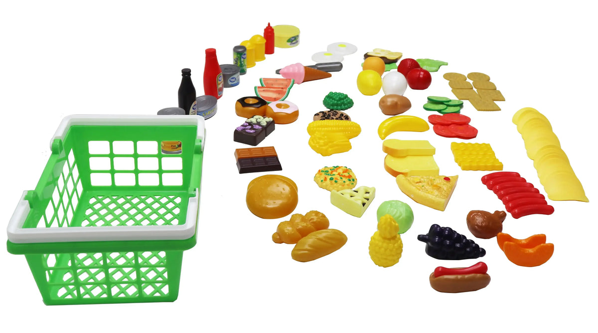Kid Connection Play Food Basket, 100 Pieces, Toddler Toys