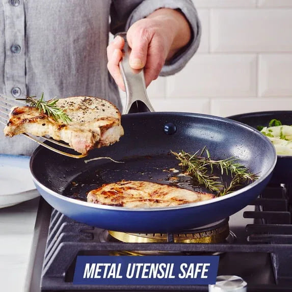 Blue Diamond Toxin Free Ceramic Nonstick Metal Utensil Open Frypan/Skillet, 12"
