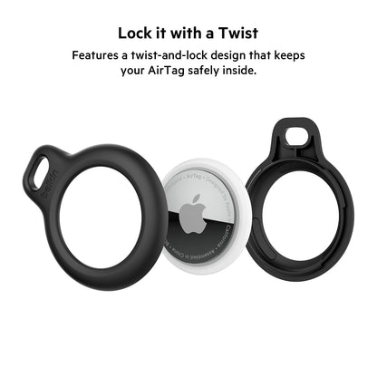 Belkin Apple AirTag Secure Holder with Key Ring Cases 4-Pack Black
