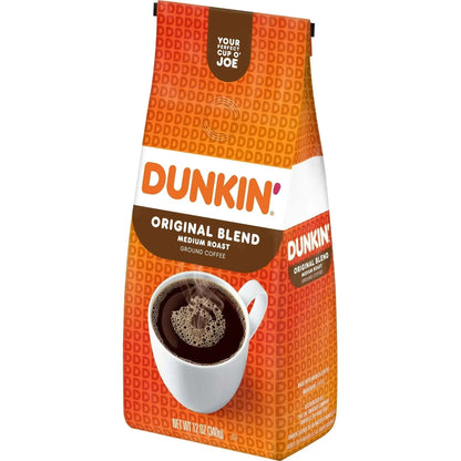 (6 pack) Dunkin’ Original Blend Medium Roast Ground Coffee, 12 oz Bag