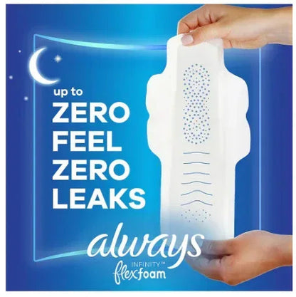 Always Infinity FlexFoam Size 4 Overnight Pads with Wings, 64 ct. - Unscented