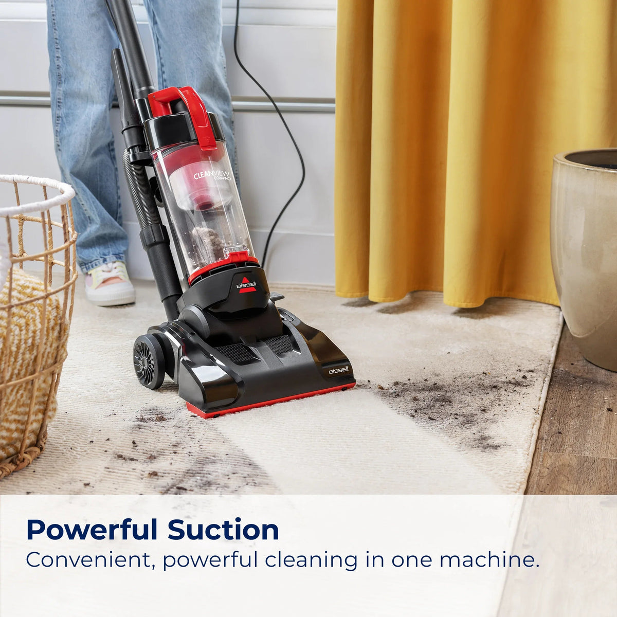 BISSELL CleanView Compact Upright Vacuum with Scatter-Free Technology, Red, 3508