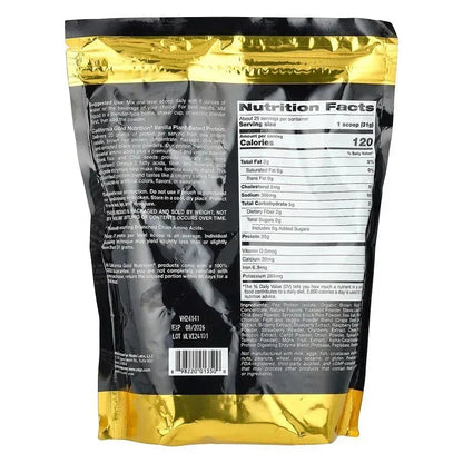 California Gold Nutrition, Sport, Plant-Based Protein with Organic Brown Rice Protein Concentrate, Flaxseed, Chia Seed, 2 lb (907 g)