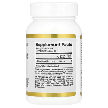 California Gold Nutrition, L-Glutathione (Reduced), 500 mg