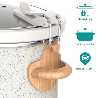 The Pioneer Woman 6-Quart Portable Linen Speckle Slow Cooker