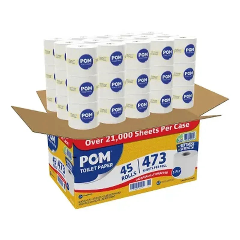 POM 2-Ply Toilet Paper 45 rolls, 473 sheets/roll