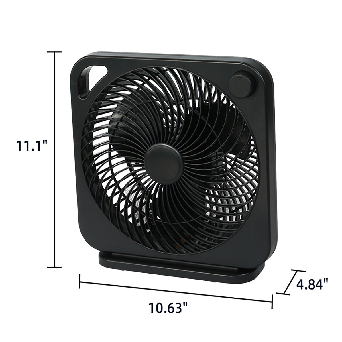 Mainstays New 9-inch Box Indoor Comfort Personal AC Electric Fan, 3 Speeds, Black