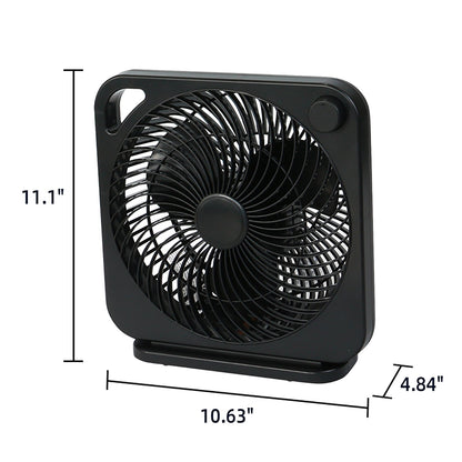 Mainstays New 9-inch Box Indoor Comfort Personal AC Electric Fan, 3 Speeds, Black