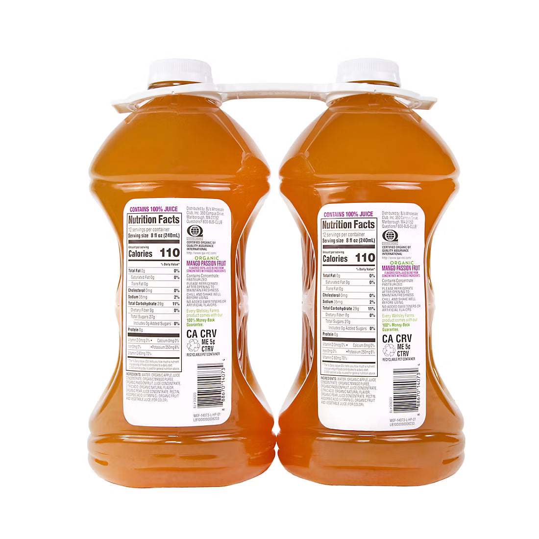 Wellsley Farms Organic Mango Passion Fruit Juice, 2 pk./96 fl. oz.