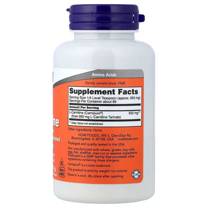 NOW Foods, L-Carnitine Pure Powder, 3 oz (85 g)