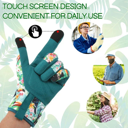 Hengguang Gardening Gloves for Women - Thorn Proof & Puncture Resistant, Breathable Floral Gloves for Rose Pruning,Mother's Day Gift (Floral Design)