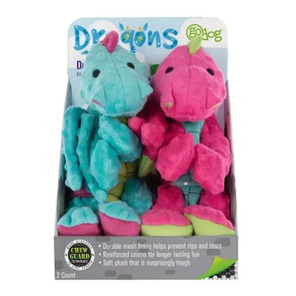 Godog Dragons Large Dog Toys with Chew Guard Technology (2 Pk.)
