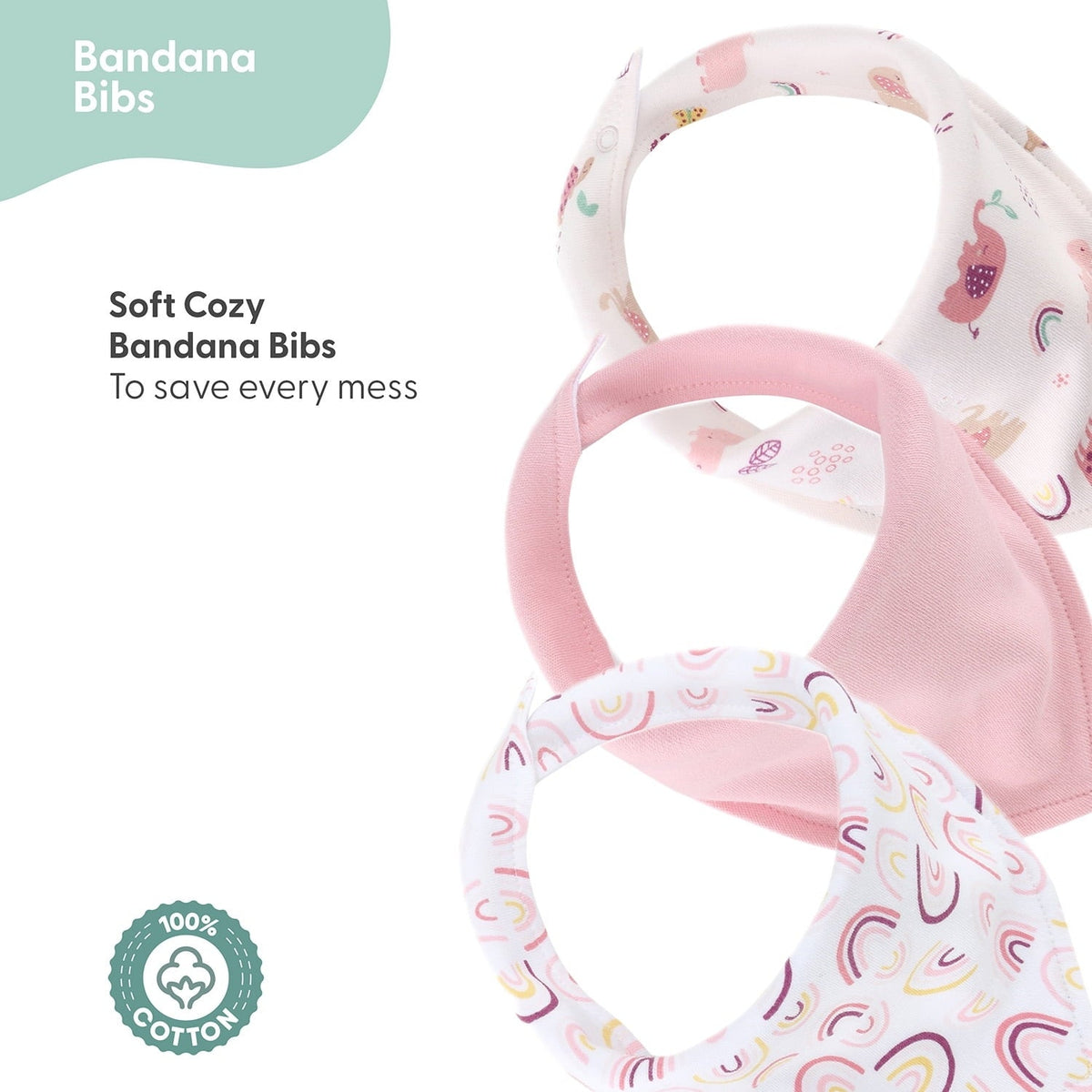 The Peanutshell Layette Gift Set for Baby Girls, 23 Essential Pieces, Pink Rainbow Safari Animals