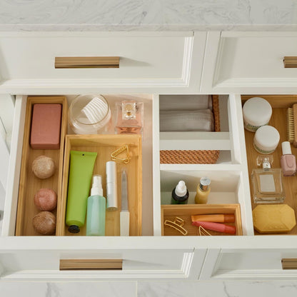 Better Homes & Gardens Bamboo Drawer Organizer 5pc Set, 17.9Wx 14.96Dx1.97H in, Natural Bamboo Color