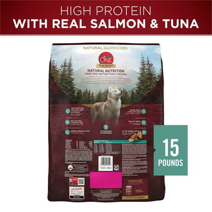Purina ONE True Instinct High Protein Dry Dog Food for Adult Dogs, Muscle Support, Salmon & Tuna, 15 lb Bag