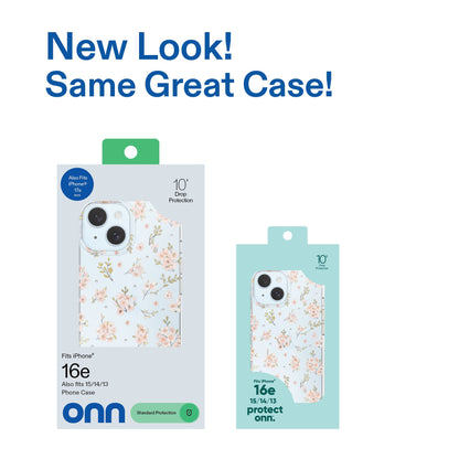 onn Pink Floral with Gems Phone Case for iPhone 17e / iPhone 16e / iPhone 15 / iPhone 14 / iPhone 13