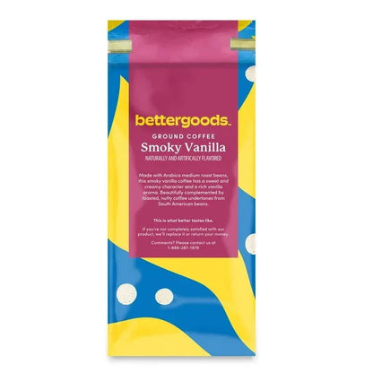 bettergoods Smoky Vanilla Flavored Ground Coffee, Medium Roast, 12 oz