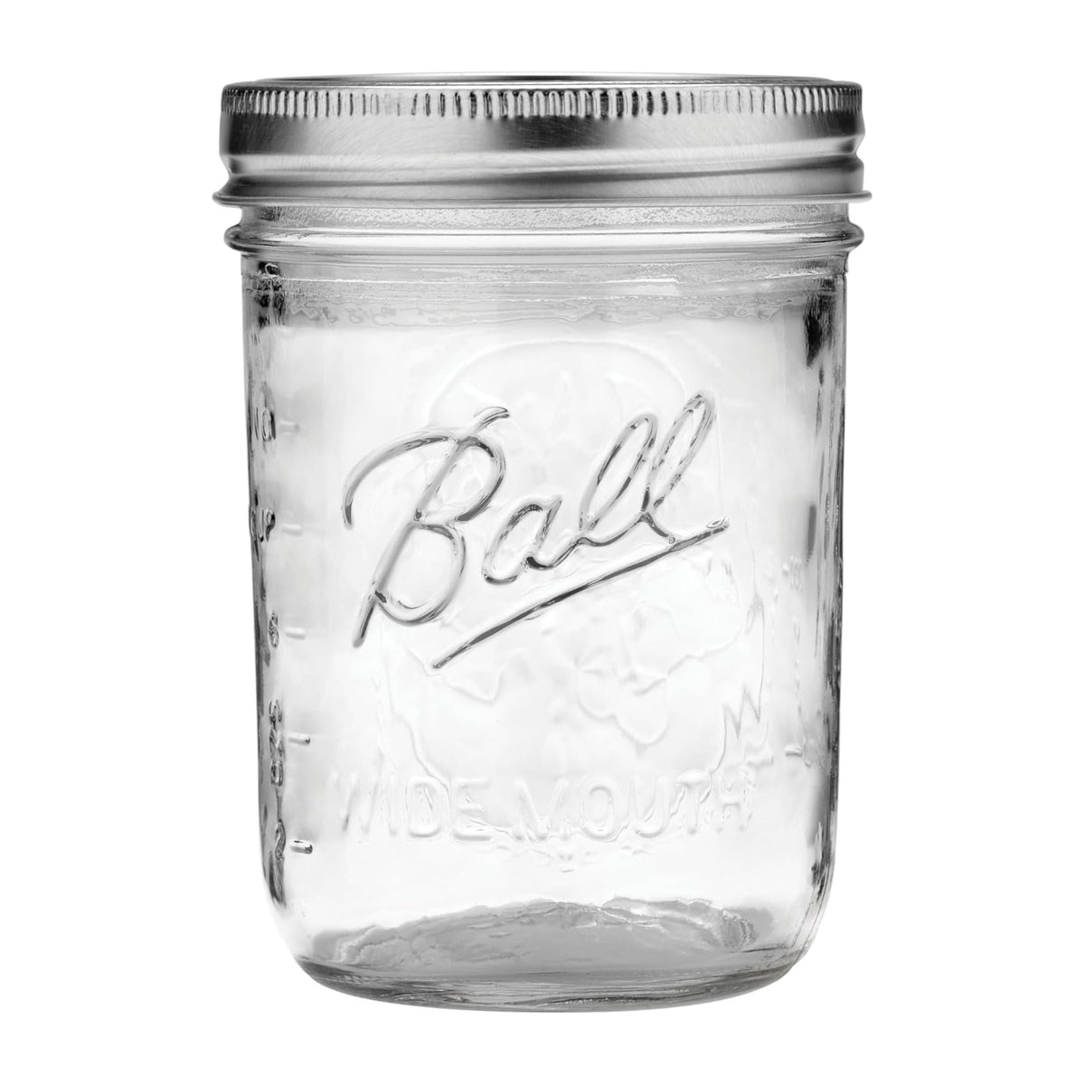 Ball 16 oz Mason Jars, Wide Mouth Pint Canning Jars with Lids and Rings, 12-Pack Glass Jars for Home Canning and Preserving