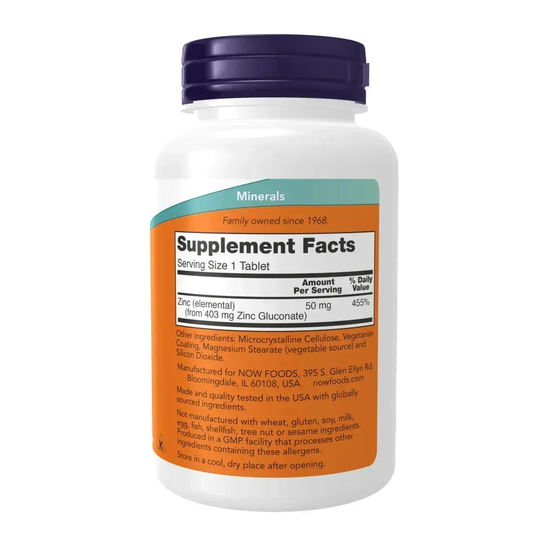 NOW Foods Supplements, Zinc (Zinc Gluconate) 50 mg, Supports Enzyme Functions*, Immune Support*, 100 Tablets