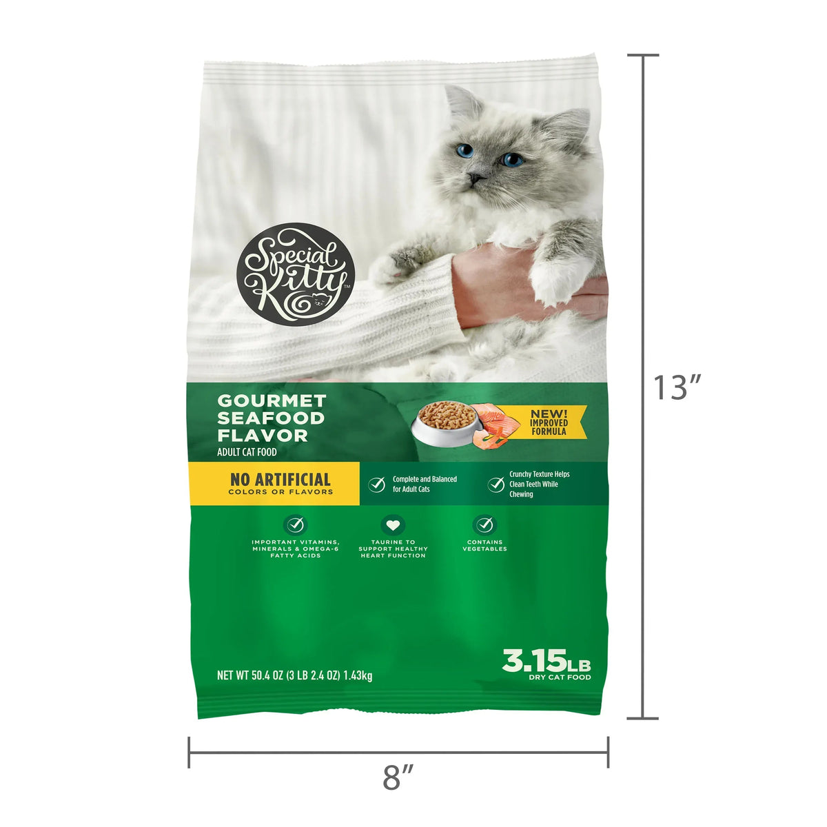 Special Kitty Gourmet Formula Seafood Blend Flavor Dry Cat Food, 3.15 lb Bag