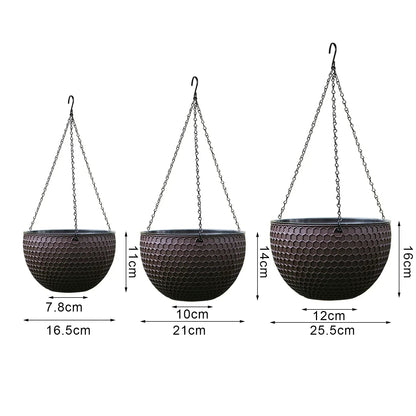 Visland Hanging Planters Self Watering Hanging Basket for Indoor Outdoor Plants Flower Plant Pot