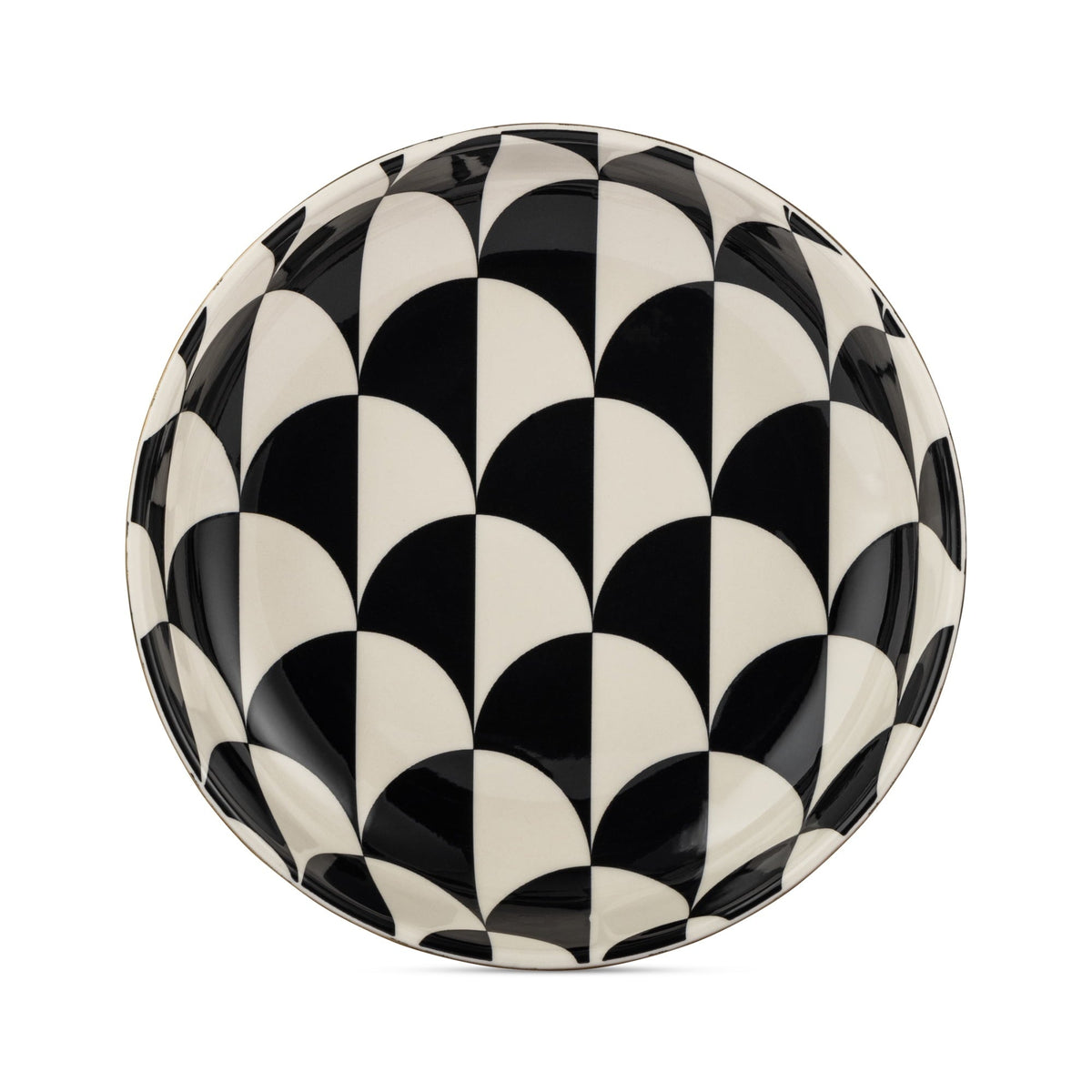 Thyme & Table Emmett 3-Piece Ceramic Nesting Low Bowl Set Black and White