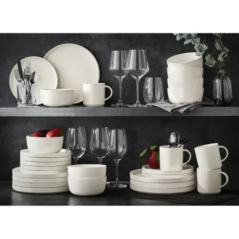 Member’s Mark 24-Piece Modern Stoneware Dinnerware Set, Assorted Colors