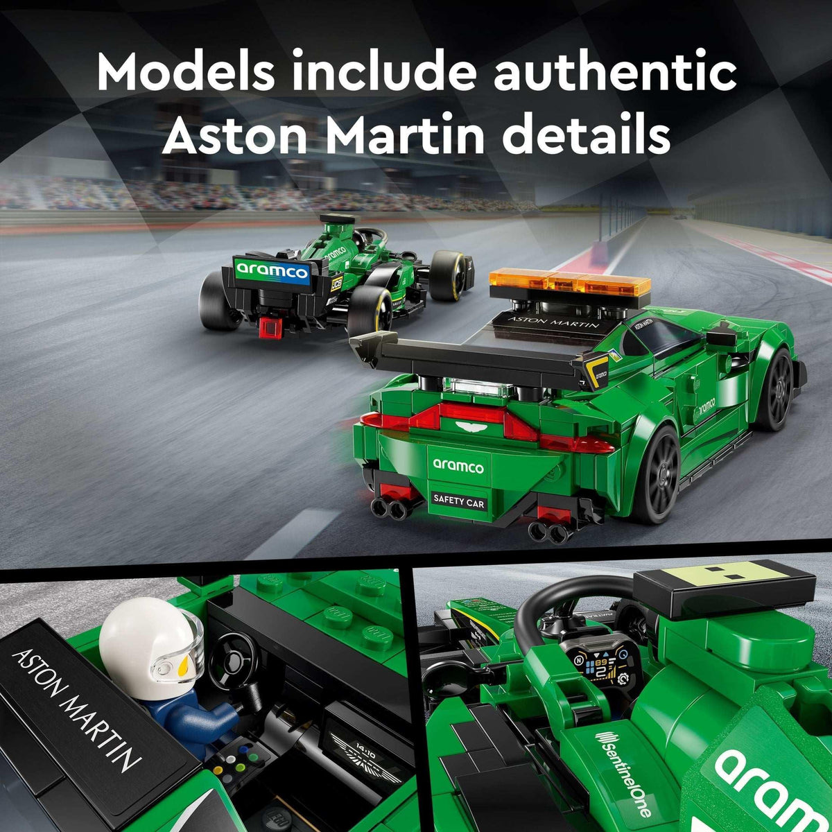 LEGO Speed Champions Aston Martin Safety Car & AMR23 Building Toys - Race Car Toy for Kids, Boys & Girls, Ages 9+ - Gift for Christmas - W/ 2 Minifigures - 76925