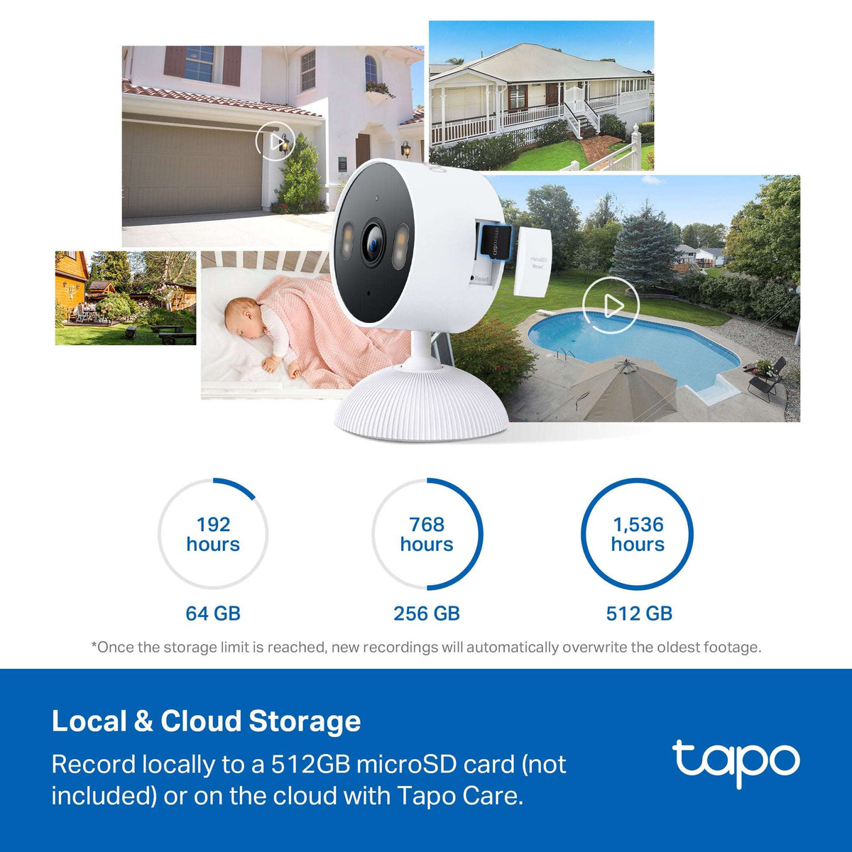 TP-Link Tapo TCW61 Indoor/Outdoor HD Security Camera with Color Night Vision, Free Smart AI Detection, No Subscription Needed, 2-Way Audio, Local Storage, Alexa & Google Home Compatible