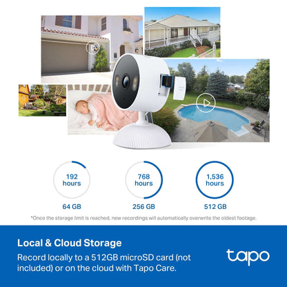 TP-Link Tapo TCW61 Indoor/Outdoor HD Security Camera with Color Night Vision, Free Smart AI Detection, No Subscription Needed, 2-Way Audio, Local Storage, Alexa & Google Home Compatible