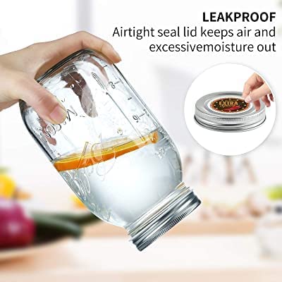 Ball Glass Mason Jar with Lid & Band, Wide Mouth, 32 Ounces, 4 Count