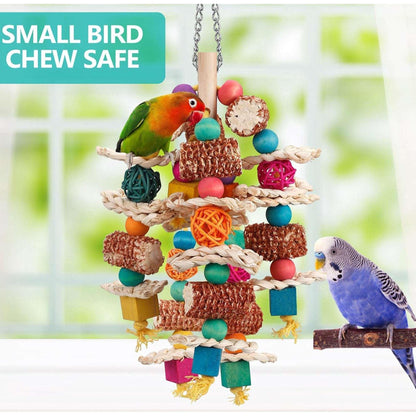 ZeenArt Bird Parrot Toys, Natural Corn Cob Bird Chew Toys for African Grey, Cockatoos, Lovebird, Conure