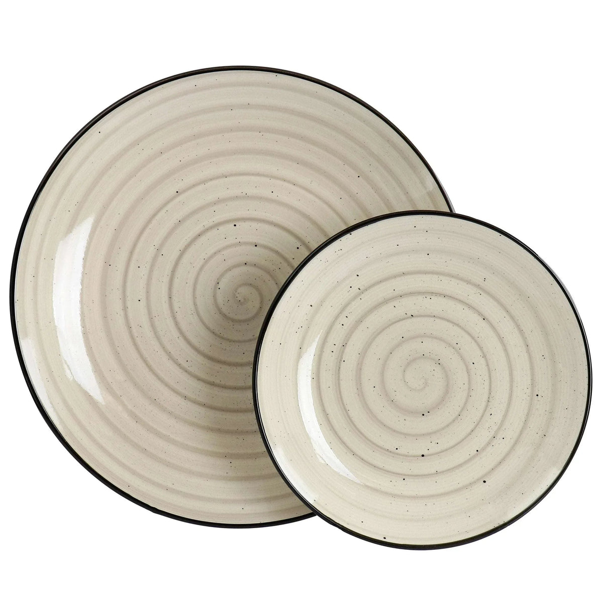 Elama Gia 24 Piece Stoneware Dinnerware Set in Cream