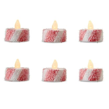 LED Flameless Tealight Candy Christmas Candles, Multicolor, 6 Count, by Holiday Time
